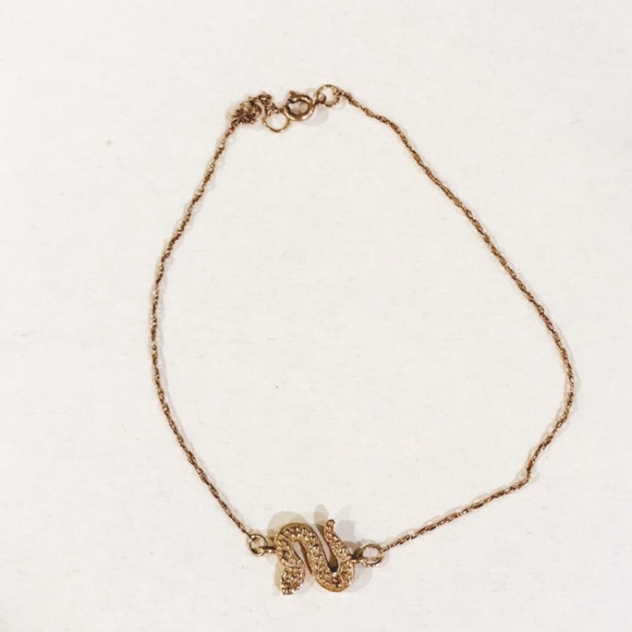 Delicate Gold and Crystal Snake Bracelet - Picture 1 of 4